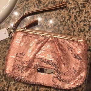 Brand New Rose Gold Sequin Wristlet